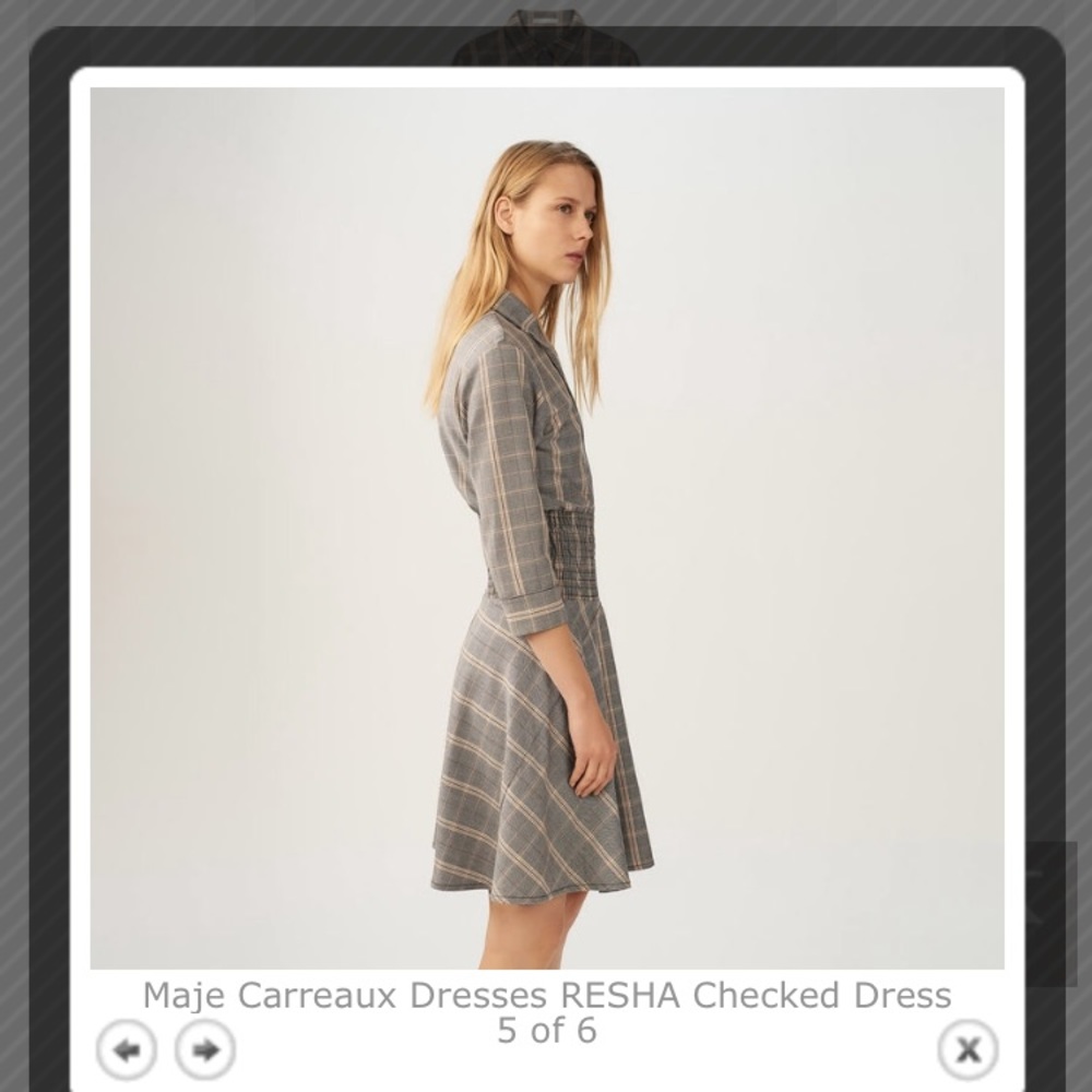 MAJE | "Resha" Plaid Shirt Dress - Picture 3 of 8